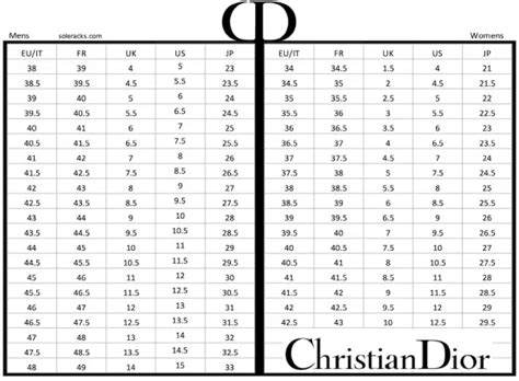 size chart shoes dior|Dior size to us.